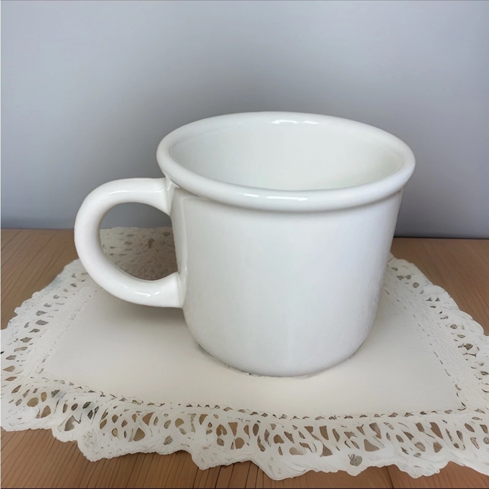 Elegant White Mug with Pink Floral Design - Picture 4 of 5
